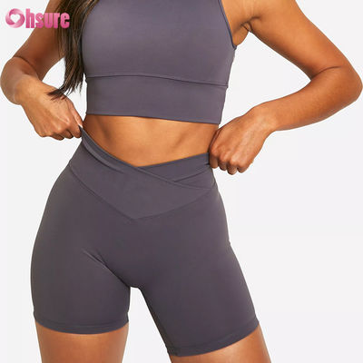 Χονδρικό γυμναστήριο Crossover Γιόγκα Sports Shorts No Front Seam Shorts Running Shorts για Γυναίκα