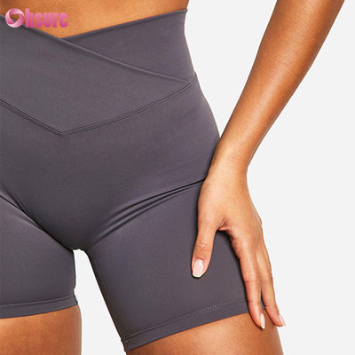 Χονδρικό γυμναστήριο Crossover Γιόγκα Sports Shorts No Front Seam Shorts Running Shorts για Γυναίκα