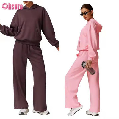 Γυναικεία 2 κομμάτια Outfits Sweatsuit Sets Hoodies Wide Leg Sweatpants Τρέξιμου 2024 Fall Matching Lounge Set