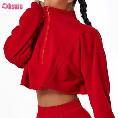 Νέα ζεστά αθλητικά φούτερ Casual Loose Stand Collar Top Custom Γυναικεία φούτερ για τρέξιμο και γυμναστική