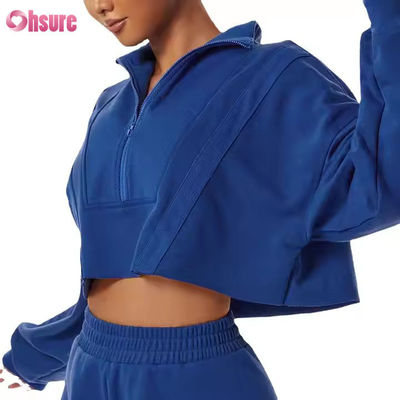 Νέα ζεστά αθλητικά φούτερ Casual Loose Stand Collar Top Custom Γυναικεία φούτερ για τρέξιμο και γυμναστική