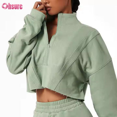 Νέα ζεστά αθλητικά φούτερ Casual Loose Stand Collar Top Custom Γυναικεία φούτερ για τρέξιμο και γυμναστική