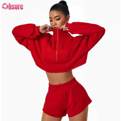 Νέα ζεστά αθλητικά φούτερ Casual Loose Stand Collar Top Custom Γυναικεία φούτερ για τρέξιμο και γυμναστική