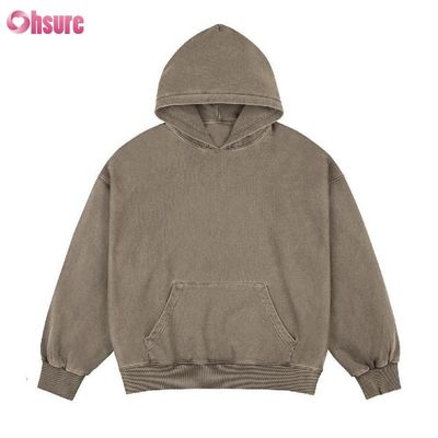 Καυτή Πώληση 100% Βαμβακερό Acid Washed Oversized Custom Private logo Box Fit Hoodie για Άνδρες