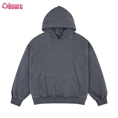 Καυτή Πώληση 100% Βαμβακερό Acid Washed Oversized Custom Private logo Box Fit Hoodie για Άνδρες