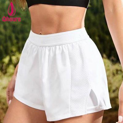 Γυναίκες γυμναστήριο Γιόγκα Sports Shorts Wholesale Custom Logo 93% Polyester, 7% Spandex High Waist Ελαστική μέση 2 σε 1 Casual Woven XS-XXL
