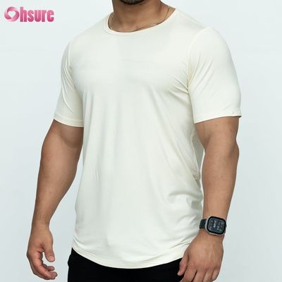 Μπλούζα T-shirt με καμπυλωτό τελείωμα, κενό, κατά παραγγελία, 95% Μπαμπού 5% Σπάντεξ, Προσαρμοσμένη εκτύπωση, Ανδρικά T-shirts