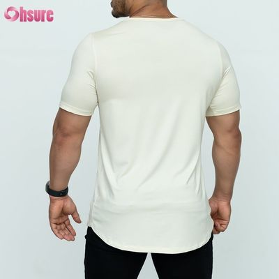 Μπλούζα T-shirt με καμπυλωτό τελείωμα, κενό, κατά παραγγελία, 95% Μπαμπού 5% Σπάντεξ, Προσαρμοσμένη εκτύπωση, Ανδρικά T-shirts