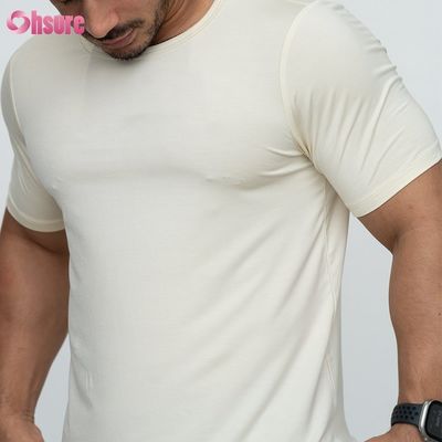 Μπλούζα T-shirt με καμπυλωτό τελείωμα, κενό, κατά παραγγελία, 95% Μπαμπού 5% Σπάντεξ, Προσαρμοσμένη εκτύπωση, Ανδρικά T-shirts