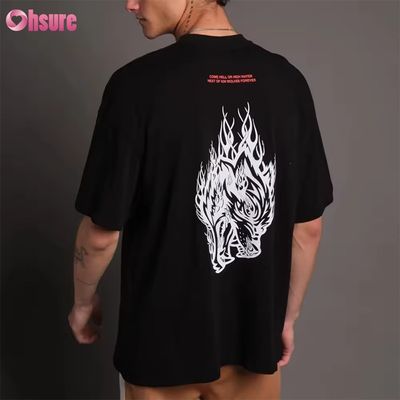 Υπερμεγέθους 300GSM βαρύ βάρος T-shirt κενό Custom 100% βαμβάκι Custom εκτυπωμένα γυναικεία T-shirts