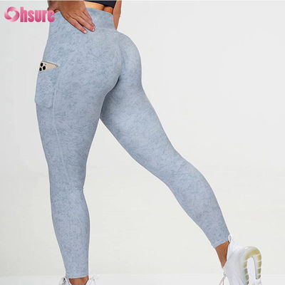 Προσαρμόστε το γυμναστήριο V Leggings με μέση για γυναίκες γυμναστική Butt Lifting Γιόγκα παντελόνια Αθλητική γυμναστική Γιόγκα Leggings με τσέπη