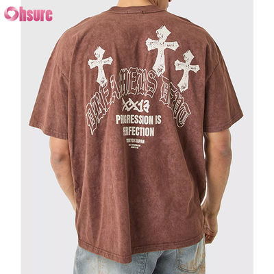 Ψηφιακή εκτύπωση υψηλής ποιότητας Acid Wash Vintage Tee Αθλητικό Oversized T-shirt Custom t Shirt για άνδρες