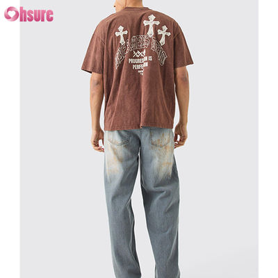 Ψηφιακή εκτύπωση υψηλής ποιότητας Acid Wash Vintage Tee Αθλητικό Oversized T-shirt Custom t Shirt για άνδρες