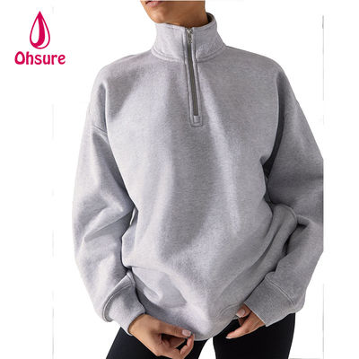 Ohsure Half Zip Pullover 1/4 Zip Sweatshirt Κενό Μεγάλο Μεγάλο Sweatshirt Γυναίκες Hoodie Custom Cotton Hot Sale Fleece