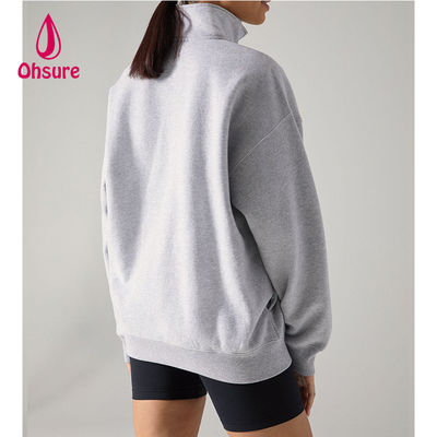 Ohsure Half Zip Pullover 1/4 Zip Sweatshirt Κενό Μεγάλο Μεγάλο Sweatshirt Γυναίκες Hoodie Custom Cotton Hot Sale Fleece