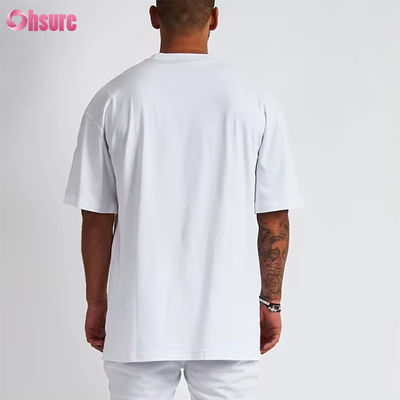 Προσαρμοσμένο λογότυπο Streetwear βαρύ T-Shirt εκτυπωμένο μαύρο βαμβάκι βαρύ πτώμα ώμος παχύ κενό T-Shirt