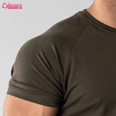 95% Βαμβάκι 5% Spandex Blend Απλό Κενό Προσαρμοσμένο Λογότυπο Longline Καμπυλωτό Hem Muscle Bodybuilding Gym Ανδρικό T-Shirt