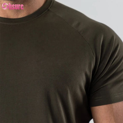 95% Βαμβάκι 5% Spandex Blend Απλό Κενό Προσαρμοσμένο Λογότυπο Longline Καμπυλωτό Hem Muscle Bodybuilding Gym Ανδρικό T-Shirt