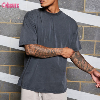 Ανδρικά Αθλητικά Ρούχα Βαμβακερά Acid Washed Oversized Fitness Training Gym T Shirts Υψηλής Ποιότητας Custom Logo Running for Men Casual Woven