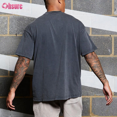 Ανδρικά Αθλητικά Ρούχα Βαμβακερά Acid Washed Oversized Fitness Training Gym T Shirts Υψηλής Ποιότητας Custom Logo Running for Men Casual Woven