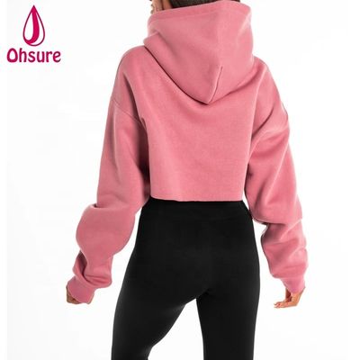 Γυναίκες βαρέος βάρος Hoodie γυμναστική Tops βαμβακερό μαλλί πουλόβερ γυμναστική Crop Top Oversize Hoodie