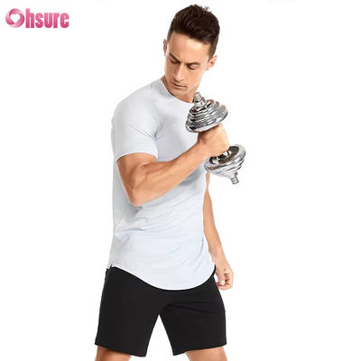 Χονδρικός πώληση US Size Fitness Apparel Άνδρες γυμναστήριο Sport T-shirts αναπνευστικά High Elastic Quick Dry Running Slim Fit T-shirts