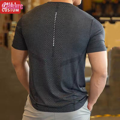 Άνδρες Αθλητικά Top Activewear T-Shirt Πολυέστερο Spandex Άνδρες ρούχα τρέξιμο γυμναστήριο Ελαφρύς Βάρος Αθλητικά Ελαστικά T-Shirt
