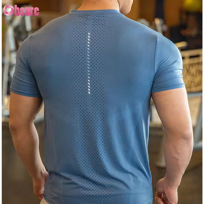 Άνδρες Αθλητικά Top Activewear T-Shirt Πολυέστερο Spandex Άνδρες ρούχα τρέξιμο γυμναστήριο Ελαφρύς Βάρος Αθλητικά Ελαστικά T-Shirt