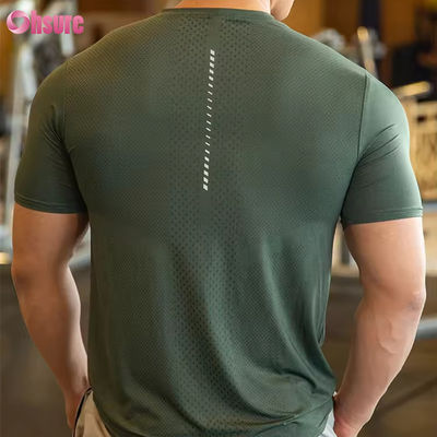 Άνδρες Αθλητικά Top Activewear T-Shirt Πολυέστερο Spandex Άνδρες ρούχα τρέξιμο γυμναστήριο Ελαφρύς Βάρος Αθλητικά Ελαστικά T-Shirt
