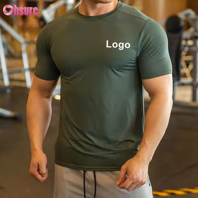 Άνδρες Αθλητικά Top Activewear T-Shirt Πολυέστερο Spandex Άνδρες ρούχα τρέξιμο γυμναστήριο Ελαφρύς Βάρος Αθλητικά Ελαστικά T-Shirt