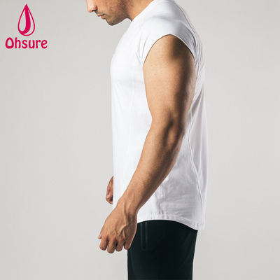 Εκτύπωση Χωρίς μανίκια T-shirt Raw Cut Arm Άνδρες Αθλητικά ρούχα Αθλητική γυμναστική Πάνω Άνδρες T-shirts casual κενό μπλουζάκι κενό μπλουζάκι