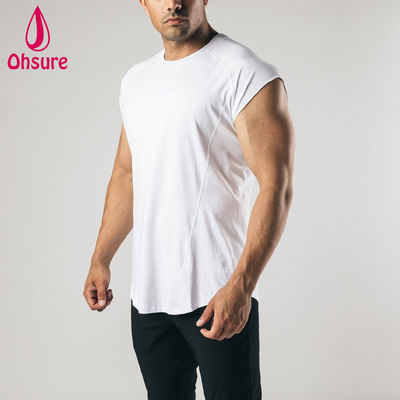 Εκτύπωση Χωρίς μανίκια T-shirt Raw Cut Arm Άνδρες Αθλητικά ρούχα Αθλητική γυμναστική Πάνω Άνδρες T-shirts casual κενό μπλουζάκι κενό μπλουζάκι