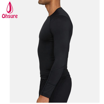 Ζεστή πώληση Χονδρική γυμναστική ρούχα Slim Fit Άνδρες Συστοιχιστική μπλούζα Άνδρες Αθλητικά ρούχα Άνδρες Μακρύ μανίκι μπλουζάκια Jersey κενό Casual O-neck
