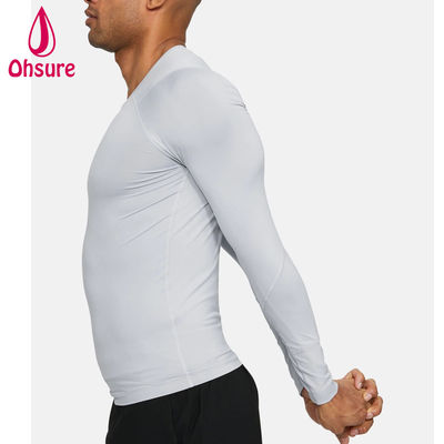 Ζεστή πώληση Χονδρική γυμναστική ρούχα Slim Fit Άνδρες Συστοιχιστική μπλούζα Άνδρες Αθλητικά ρούχα Άνδρες Μακρύ μανίκι μπλουζάκια Jersey κενό Casual O-neck