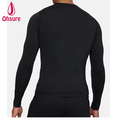 Ζεστή πώληση Χονδρική γυμναστική ρούχα Slim Fit Άνδρες Συστοιχιστική μπλούζα Άνδρες Αθλητικά ρούχα Άνδρες Μακρύ μανίκι μπλουζάκια Jersey κενό Casual O-neck