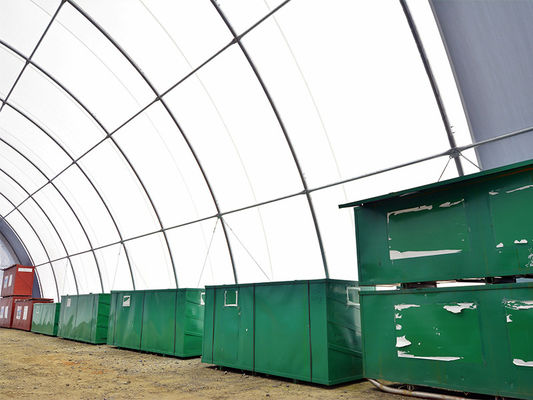 Προσαρμοσμένη εξωτερική αδιάβροχη οροφή PVC ύφασμα Poly σήραγγα Ναυτιλιακό κοντέινερ καταφύγιο